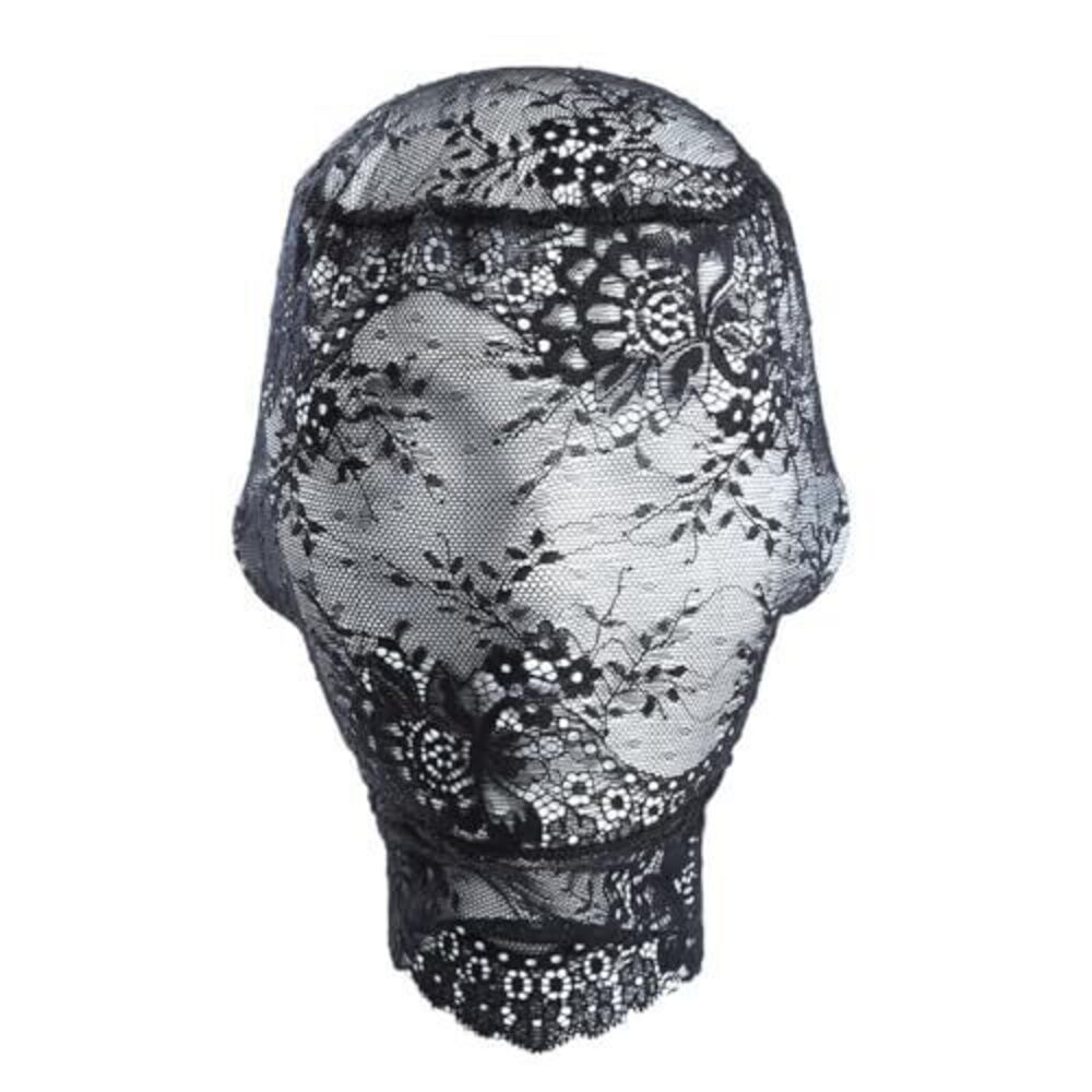 9225 Black Lace Masquerade Full Face Veil Mask Gothic Hollow Out See